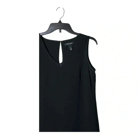 1857. WHITE HOUSE BLACK‎ MARKET ASYMMETRICAL DRESS/TUNIC SIZE 2 BLACK IN COLOR - Picture 3 of 10